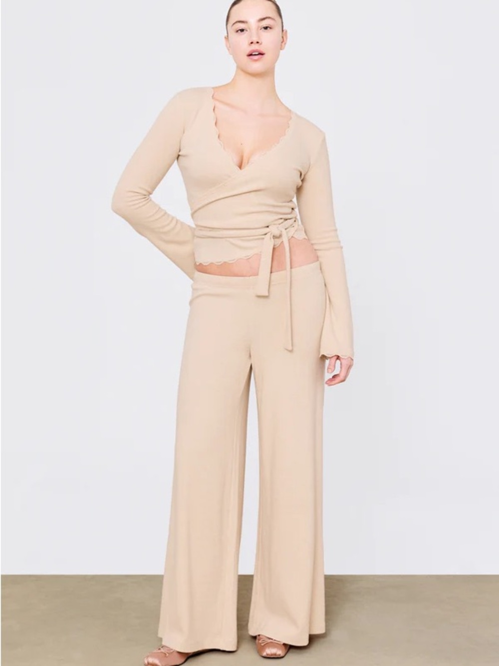 Brown phe phe wrap set